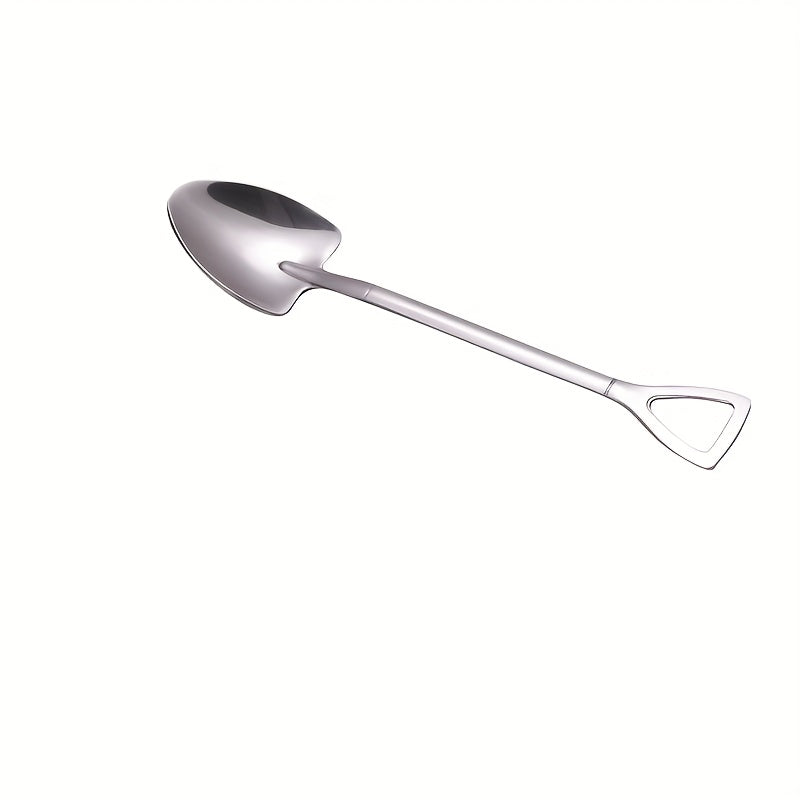 A set of 5 stainless steel ice cream spoons, creative shovel design, suitable for dessert, tea, coffee, family, kitchen, restaurant Julia M LifeStyles