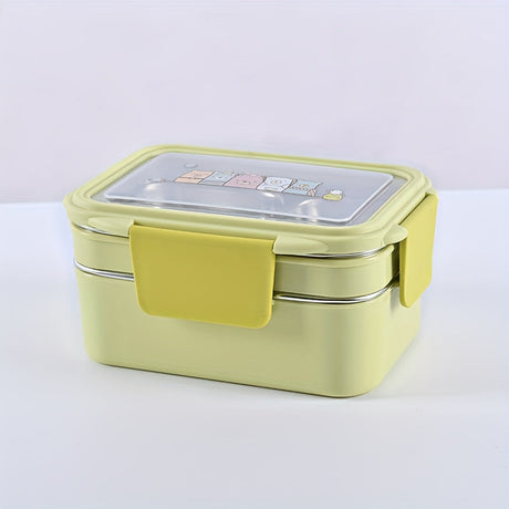 1pc Programmable Stainless Steel Lunch Box with Grids, Leakproof Bento Container, Dishwasher Safe, Rectangle Food Storage for Office, School, Canteen, Home Kitchen - No Electricity Needed,Back to School Julia M LifeStyles