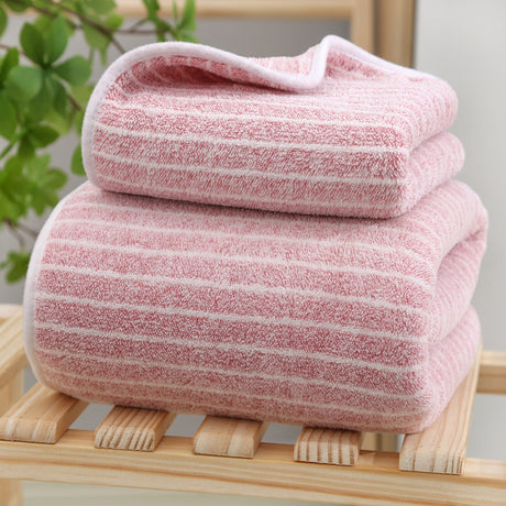 Wide Stripe Dark Stripe Coral Velvet Printing Towels Suit