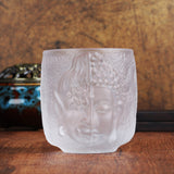 Japanese Crystal Glass Tea Cup with Elegant Colored Glaze – 140ML