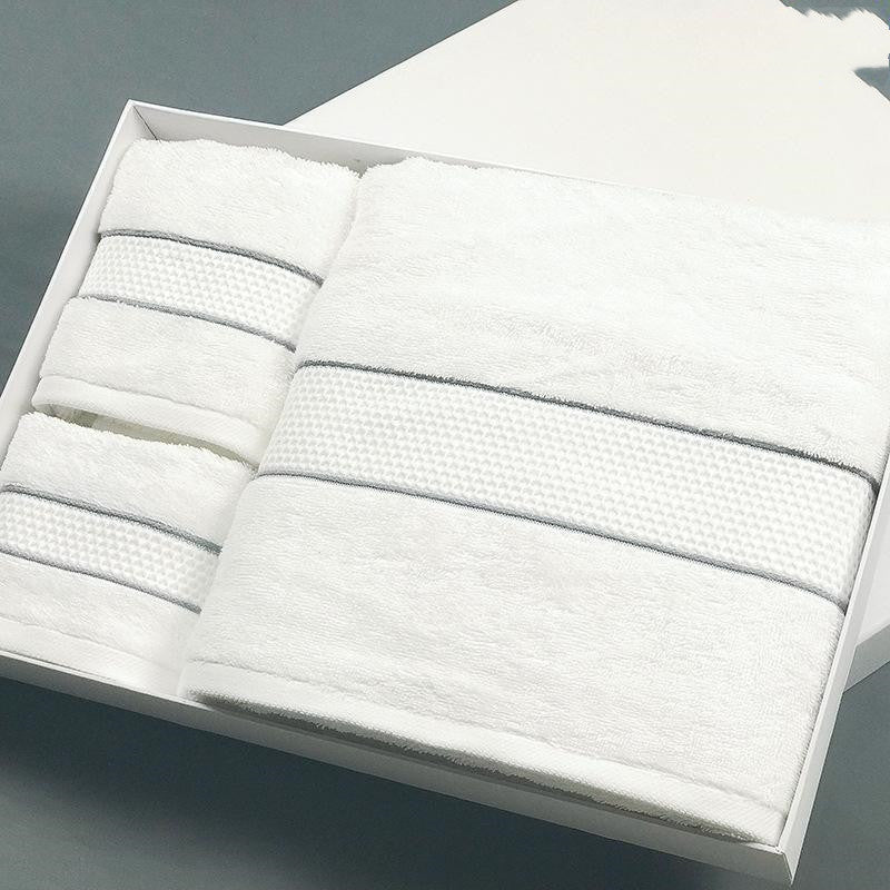 Cotton Beach Towel White Hotel-Grade Absorbent Luxury Bath Towels