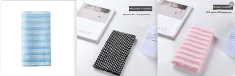 Luxurious Double-Sided Bamboo Fiber Bath Towel – Elegant Plaid & Striped Styles