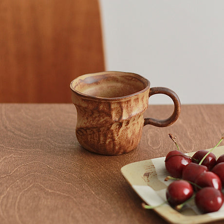 Japanese Retro Wabi Sabi Style Coffee Cup - Irregular Handmade Coarse Pottery