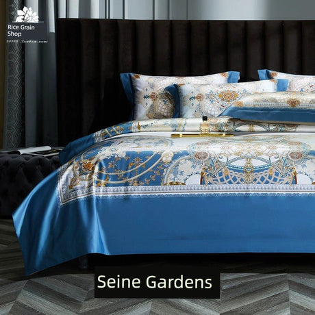 Classy Palace Style Luxury 100 Long-Staple Cotton Four-Piece Cotton Satin High-Density Quilt Cover 1.8 Bedding - Julia M LifeStyles