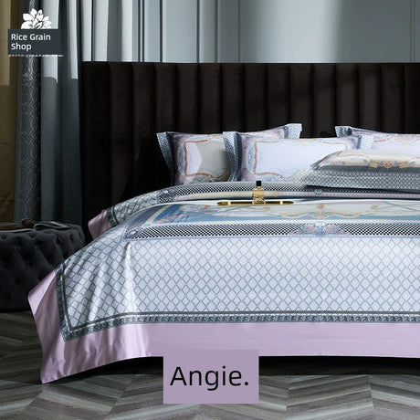 Classy Palace Style Luxury 100 Long-Staple Cotton Four-Piece Cotton Satin High-Density Quilt Cover 1.8 Bedding - Julia M LifeStyles