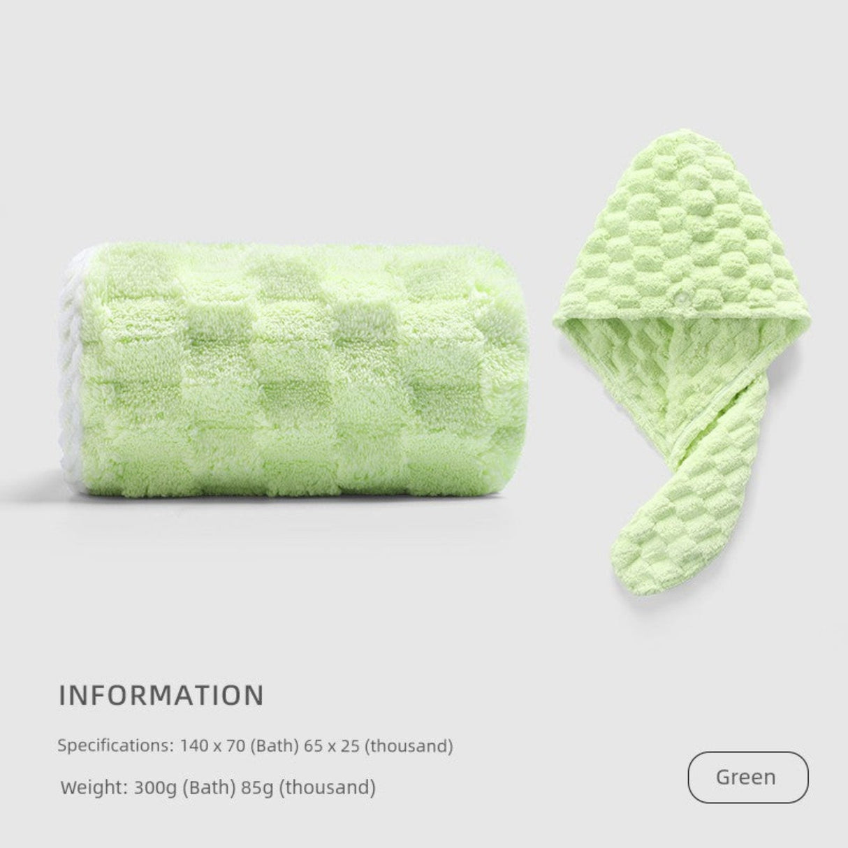 Cotton Towel Set with Hair-Drying Cap - Julia M LifeStyles