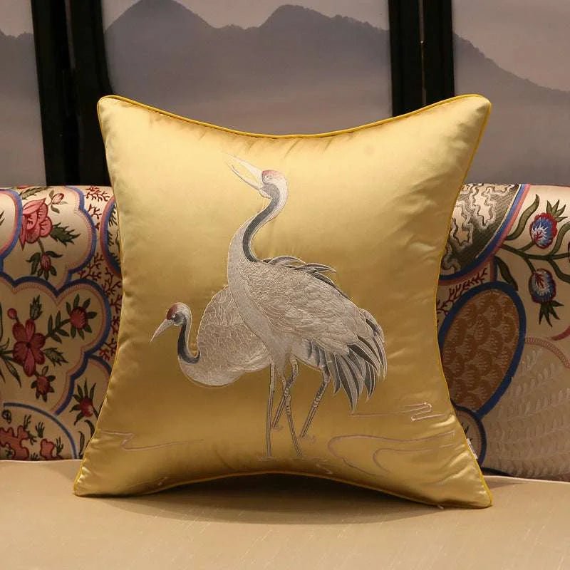 Crane Print Cushion Cover - Julia M LifeStyles