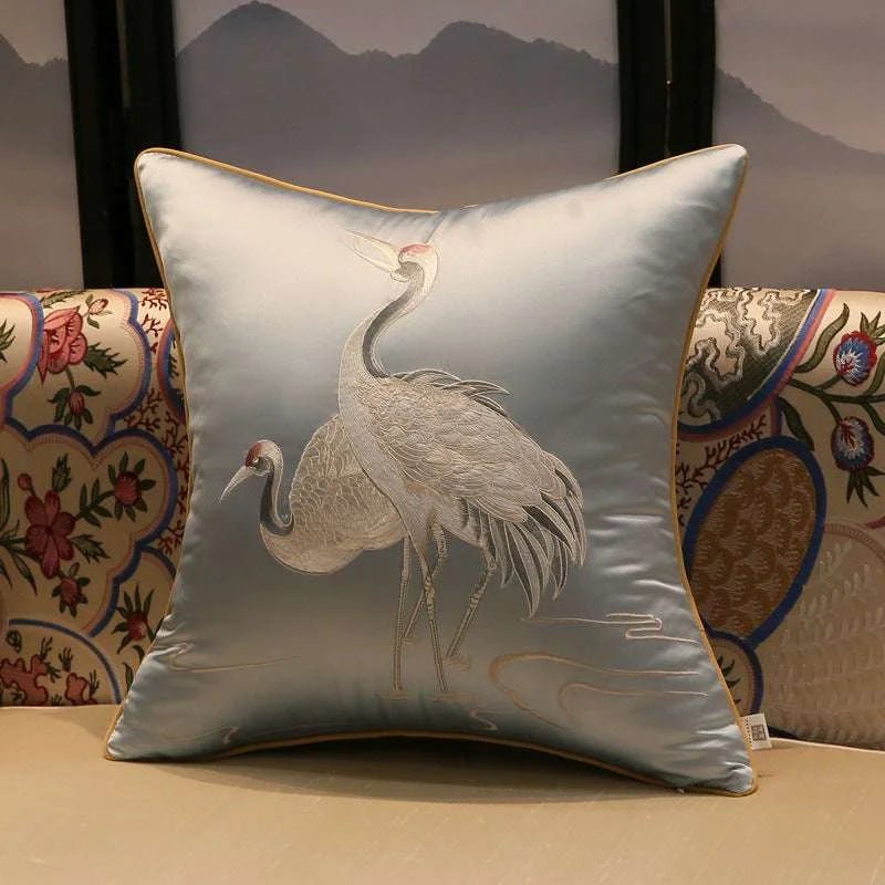 Crane Print Cushion Cover - Julia M LifeStyles