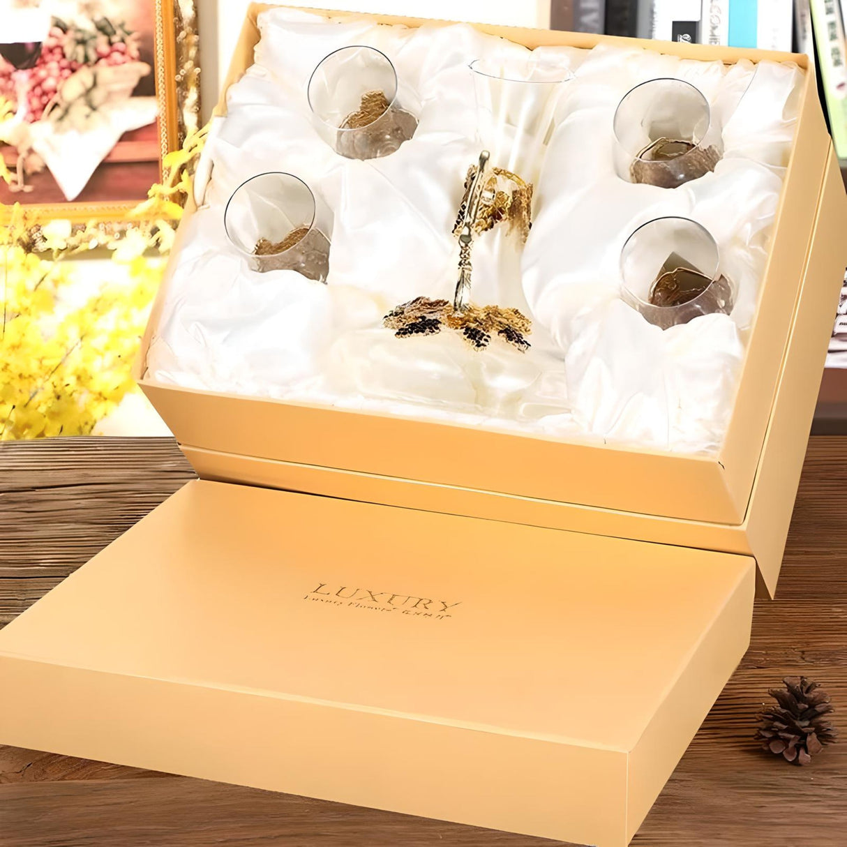 Elegant Crystal Red Wine Decanter Set with Cups - Julia M LifeStyles