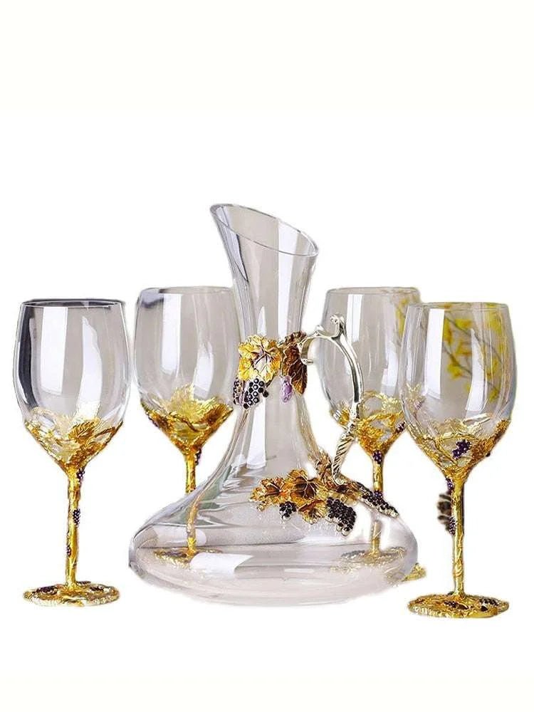 Elegant Crystal Red Wine Decanter Set with Cups - Julia M LifeStyles