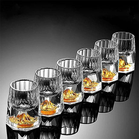 Crystal Glass Gold Foil Whiskey Glasses Crystal Glass Gold Foil Whiskey Glasses 3256803225767801-A-China Drinkware 32