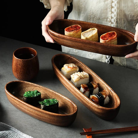 CZSAE Wooden Boat-shaped Fruit & Nut Bowl 🌳 - Julia M LifeStyles