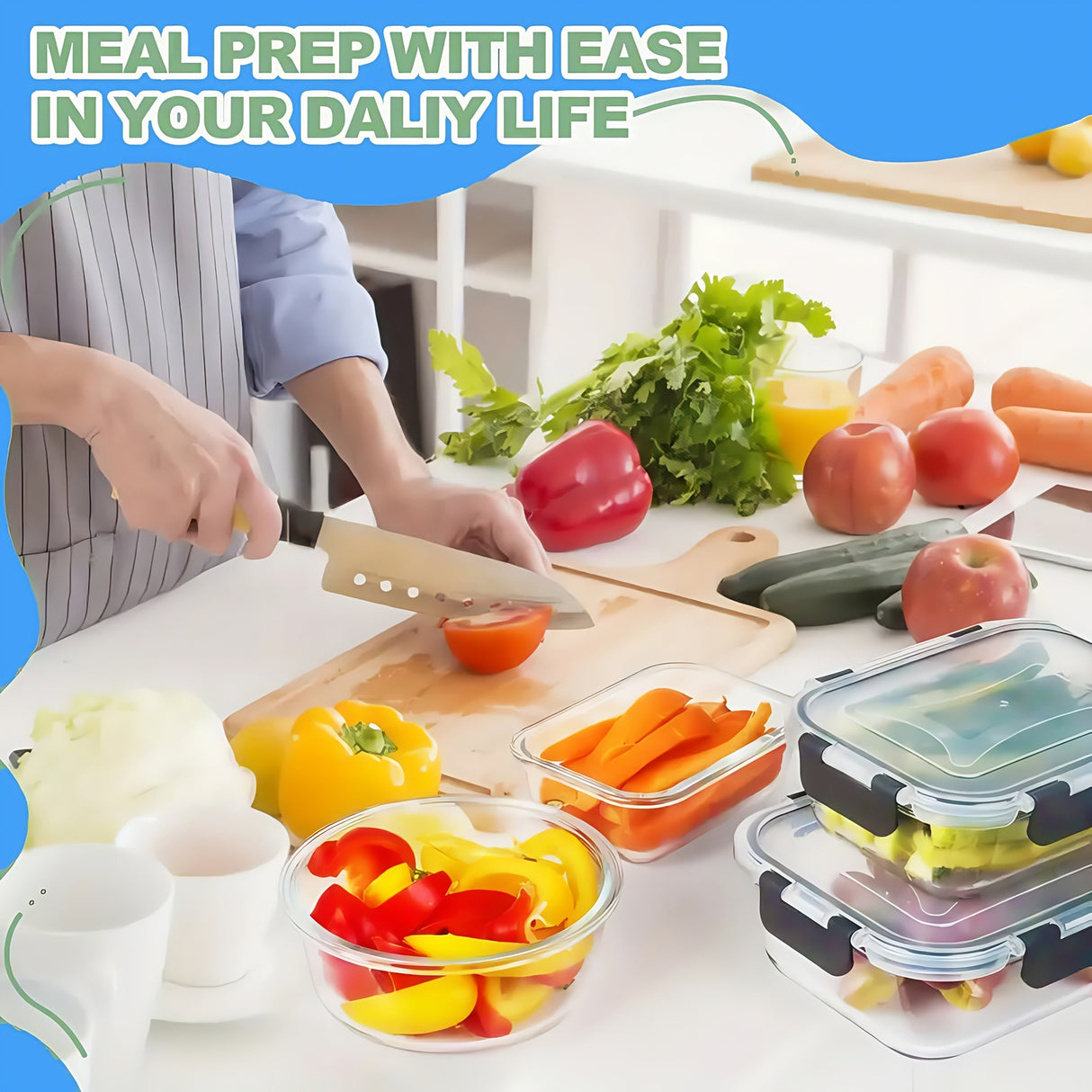 24pcs (12 Containers 12 Lids) Glass Food Storage Containers with Lids, Meal Prep, Pantry Kitchen Lunch Storage Containers, Leak Proof, Sealed Glass Lunch Box for Microwave, Oven, Fridge And Dishwasher Julia M LifeStyles