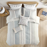 Imani Full/Queen Cotton Printed Duvet Cover Set With Chenille