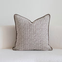 Light-luxury Brown-toned Piping Cushion Patchwork Lumbar Pillowcase