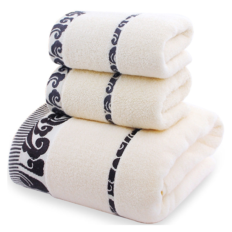 Pure Cotton Luxury Three-Piece Towel Set – Soft, Thick, Elegant