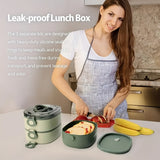 Faridabio Triple Stack Leak-Proof Microwave-Safe Bento Box - 2L Large Capacity Portable Food Container with Invisible Handles, Perfect for Work, School, Camping & Meal Prep (Green), Lunch Box, School Meal Storage, Modern Kitc Julia M LifeStyles