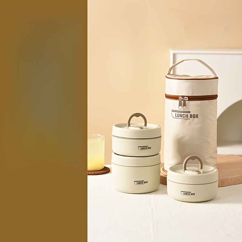 3-in-1 Insulated Stainless Steel Lunch Box - Stackable & Reusable Julia M LifeStyles