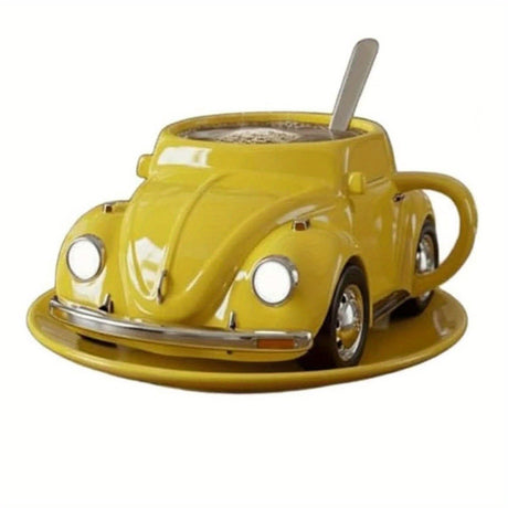 [Vintage Racing Car Mug] Vintage Red Racing Car Mug - Large Capacity Glass Coffee Cup with Front Windshield Design, Automotive Decor Cup for Home, Office, Cafe - Gift for Car Lovers (Sturdy Drinkware, Unique, Novelty) Julia M LifeStyles