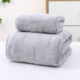Wide Stripe Dark Stripe Coral Velvet Printing Towels Suit