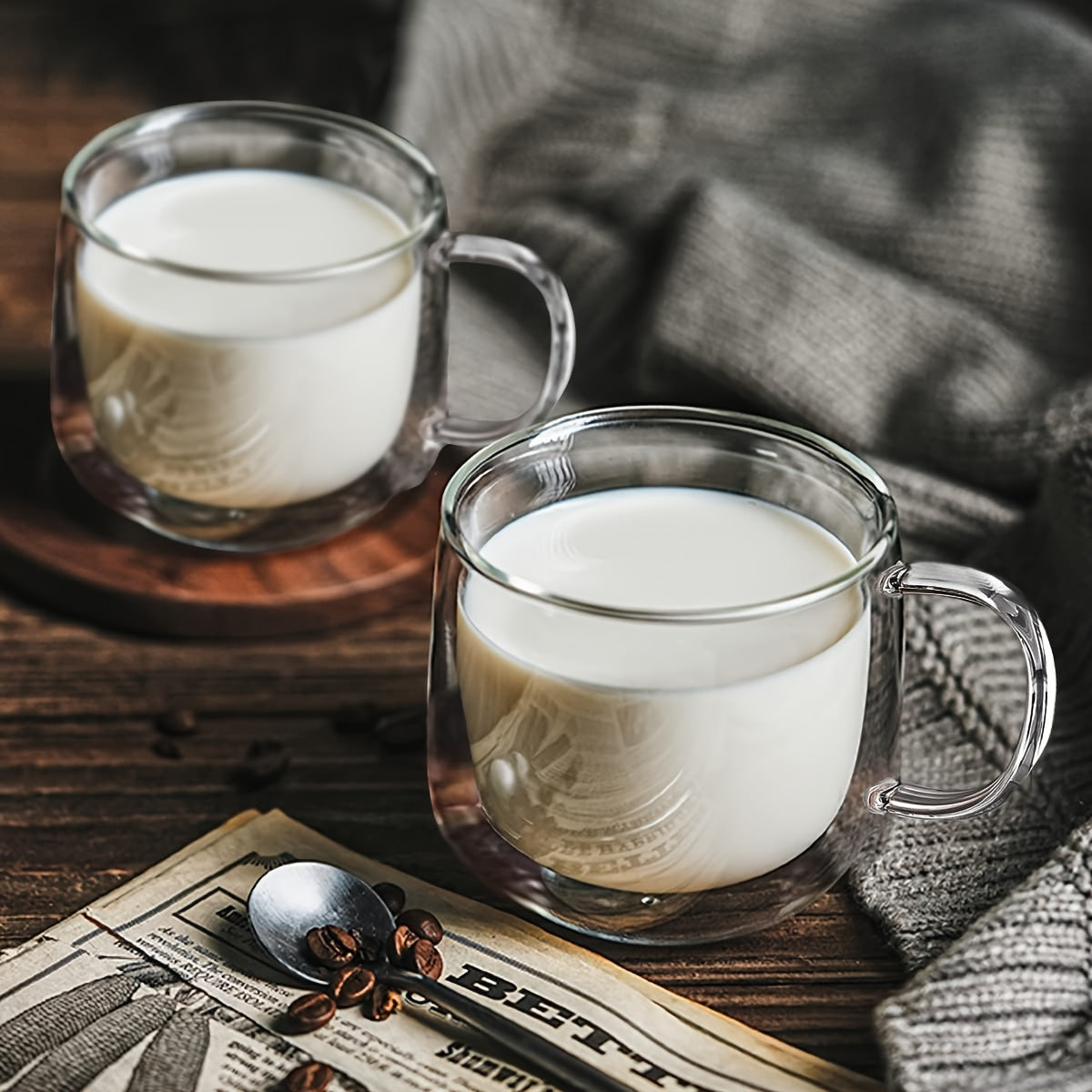 4pcs 10.14oz High Borosilicate Glass Coffee Mugs - Double-Walled, Insulated Cups with Handles for Latte, Cappuccino, Tea - Dishwasher Safe, Reusable & Recyclable Clear Glassware, Coffee Cups - Julia M LifeStyles