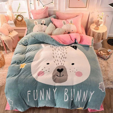 Double-Sided Flannel Fleece Bedding Set - Julia M LifeStyles
