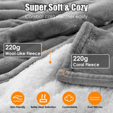 1Pc Electric Heated King Size Fleece Heated Blanket With Dual Controller 10 Heating Levels 10 Hours Auto Off Machine Washable For Home Office Usage 90x100in julia m home & kitchen
