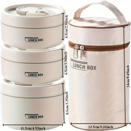 3-in-1 Insulated Stainless Steel Lunch Box - Stackable & Reusable Julia M LifeStyles