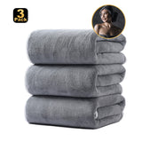 3 Pieces Egyptian Cotton Towels Large Size Bath Sheet Super Soft Towel Bale Set-Gray