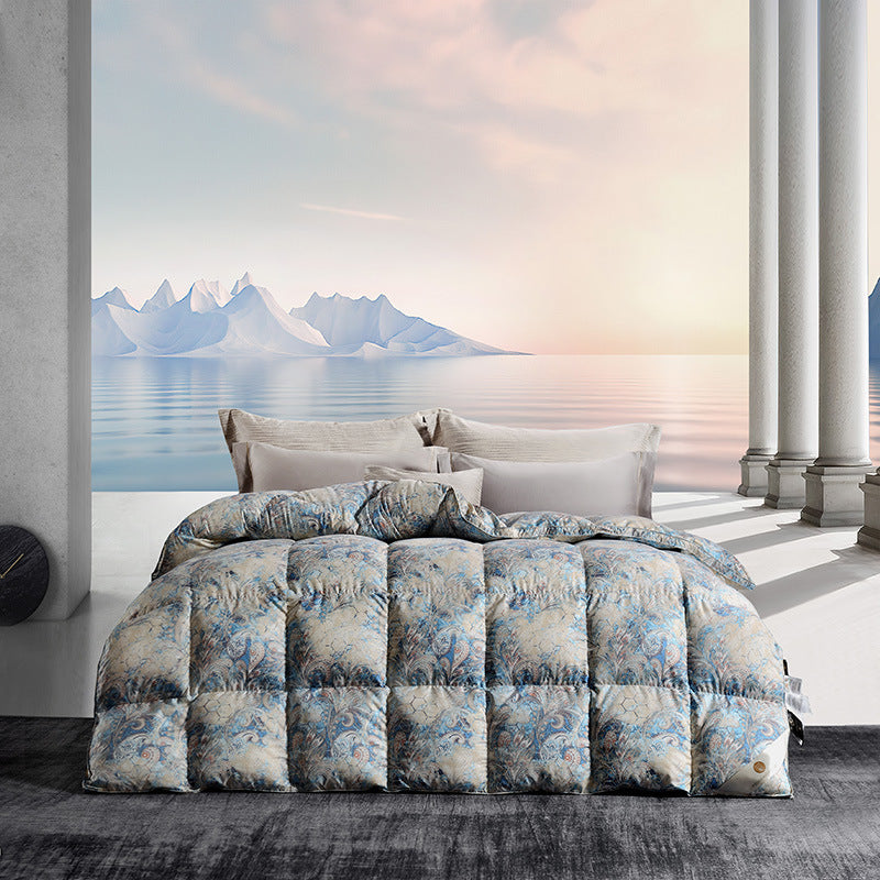 Luxurious 3D Printed All-Season White Goose Down Quilt