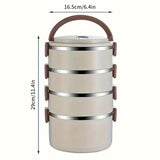 1 Set Of Stainless Steel 4 Layer Lunch Box With Lid With Complementary Bag & Cutlery Large Capacity Storage Bucket, For Camping, Picnic, School, Office, And Outdoor Adventures Julia M Home & Kitchen