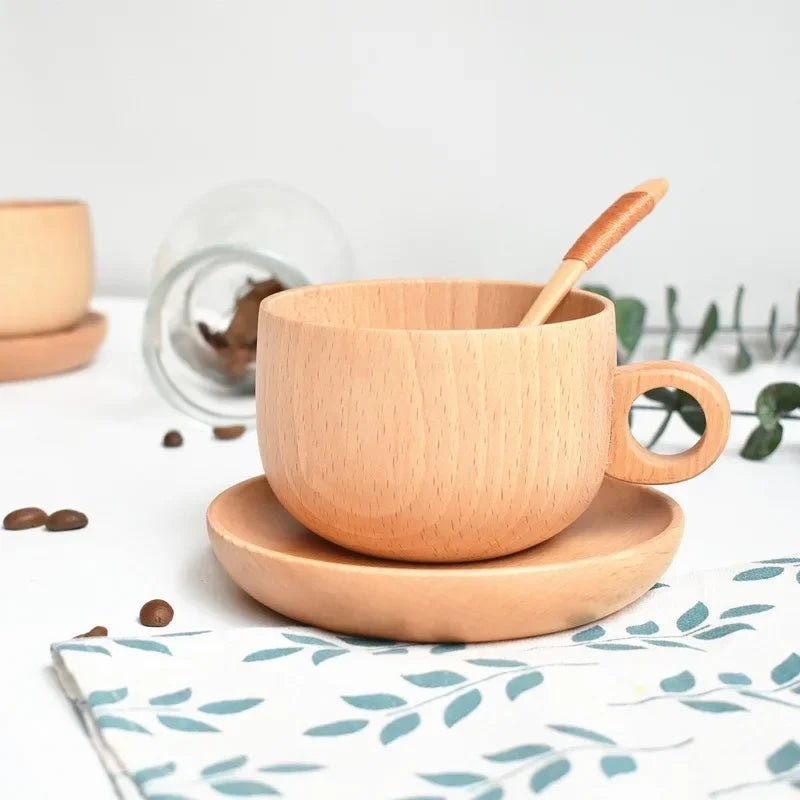 Eco-Friendly Wooden Coffee Set 🌿🍵 - Julia M LifeStyles