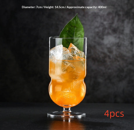 Elegant Glass Stemware for Coffee, Fruit Tea, and Beverages