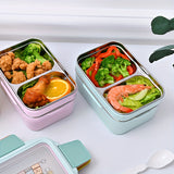 1pc Programmable Stainless Steel Lunch Box with Grids, Leakproof Bento Container, Dishwasher Safe, Rectangle Food Storage for Office, School, Canteen, Home Kitchen - No Electricity Needed,Back to School Julia M LifeStyles