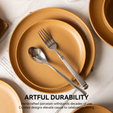 12-Piece Stoneware Dinnerware Set with Mugs - Microwave & Dishwasher Safe