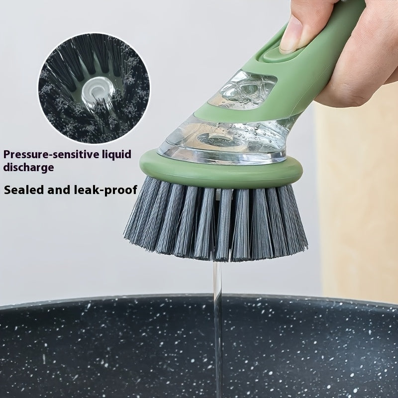 Extended Handle Ergonomic Dishwashing Brush with Soap Dispenser, Replaceable Head for Easy Cleaning of Pots, Pans & Sinks - Essential Kitchen Tool Julia M LifeStyles