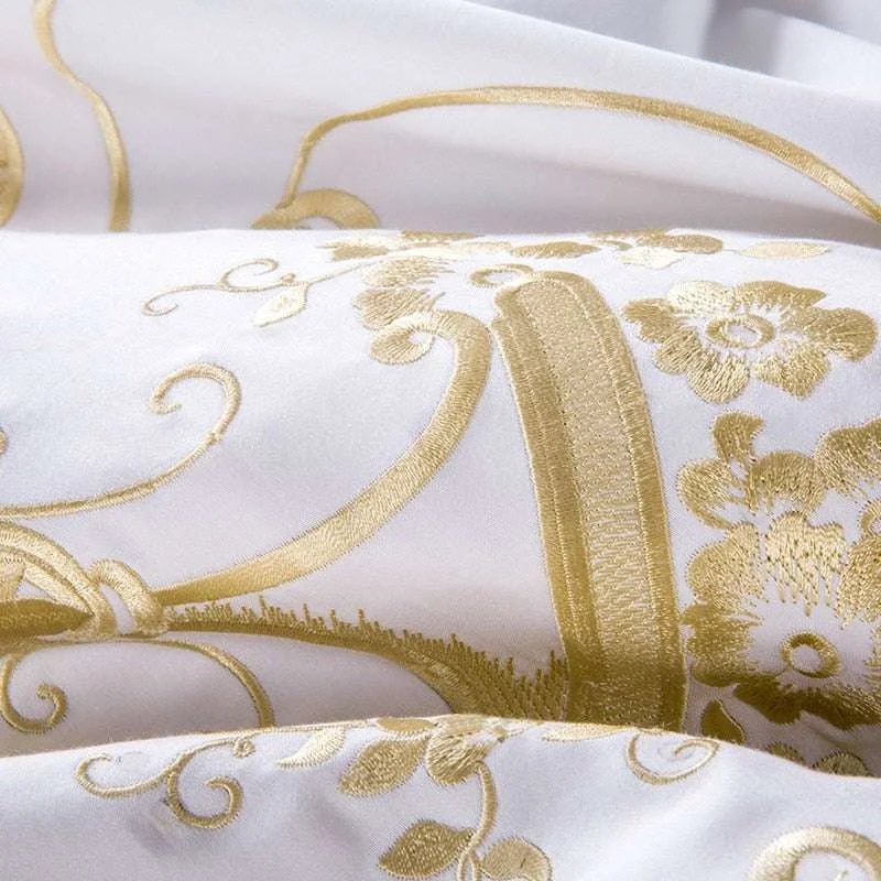 Elegance in Cotton: Luxurious Embroidered Duvet Cover Set - Julia M LifeStyles