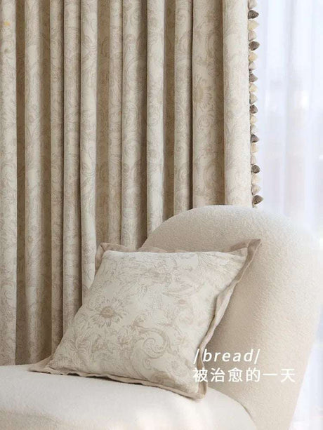 Julia M Home & Kitchen Elegant Cream Luxury Tassel Curtains - Julia M LifeStyles