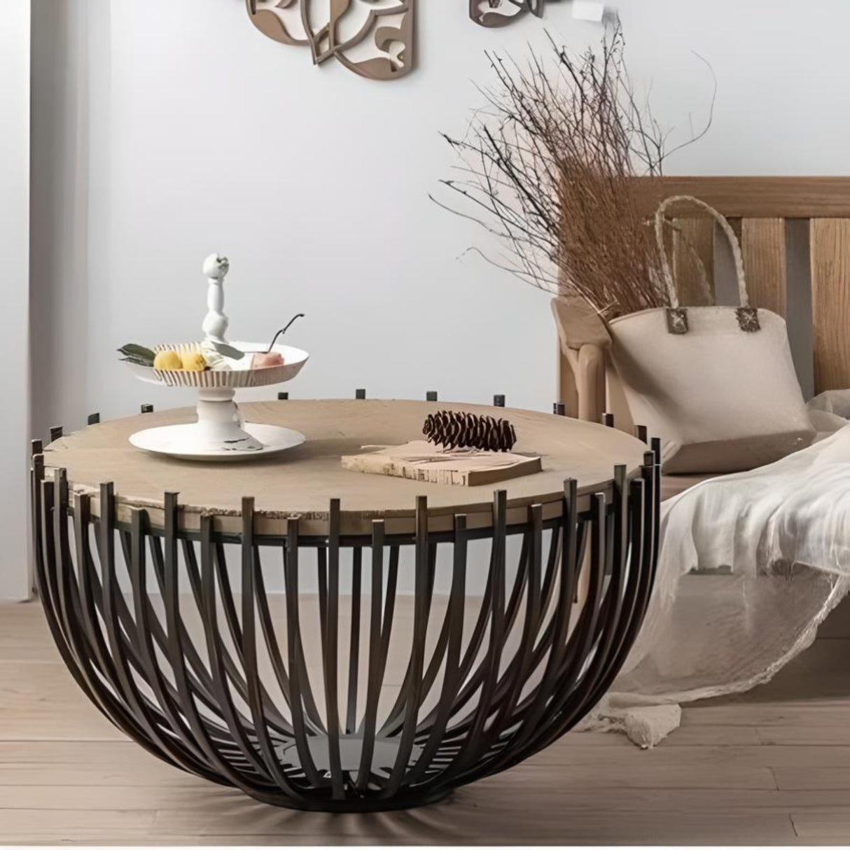 Elegant Round Metal Coffee Table