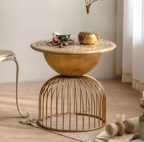 Elegant Round Metal Coffee Table