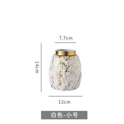 European Gilded Ceramic Vase Marble Pattern - Julia M LifeStyles