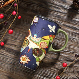 EVERGREEN American Mug with Lid Drinking Cup Large Capacity Couple Ceramic Vehicle-Mounted Home Use Coffee Cup - Julia M LifeStyles