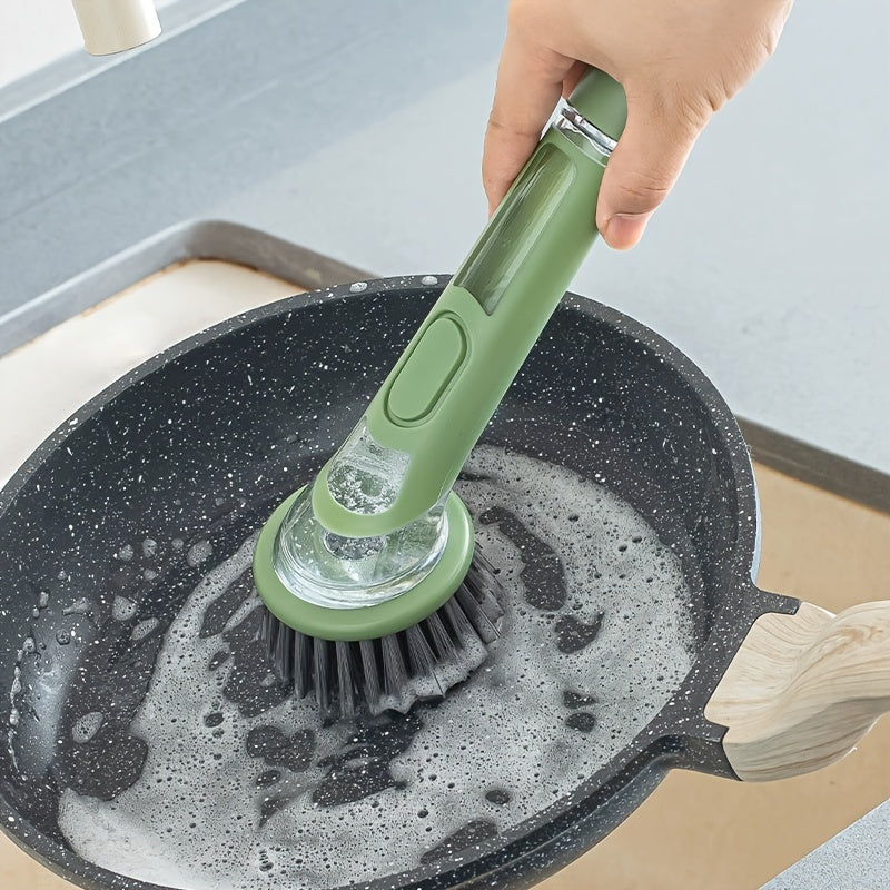 Extended Handle Ergonomic Dishwashing Brush with Soap Dispenser, Replaceable Head for Easy Cleaning of Pots, Pans & Sinks - Essential Kitchen Tool Julia M LifeStyles