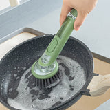 Extended Handle Ergonomic Dishwashing Brush with Soap Dispenser, Replaceable Head for Easy Cleaning of Pots, Pans & Sinks - Essential Kitchen Tool Julia M LifeStyles