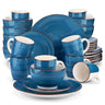 Artisanal 32-Piece Handpainted Stoneware Dinnerware Set for 8 – Scratch-Resistant & Dishwasher Safe