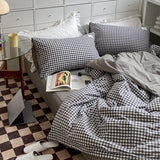 Pure Cotton Simple Contrast Color Four-piece Set Dyed And Washed