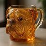 Elegant 3D Sculpted Dog Face Glazed Glass Cup