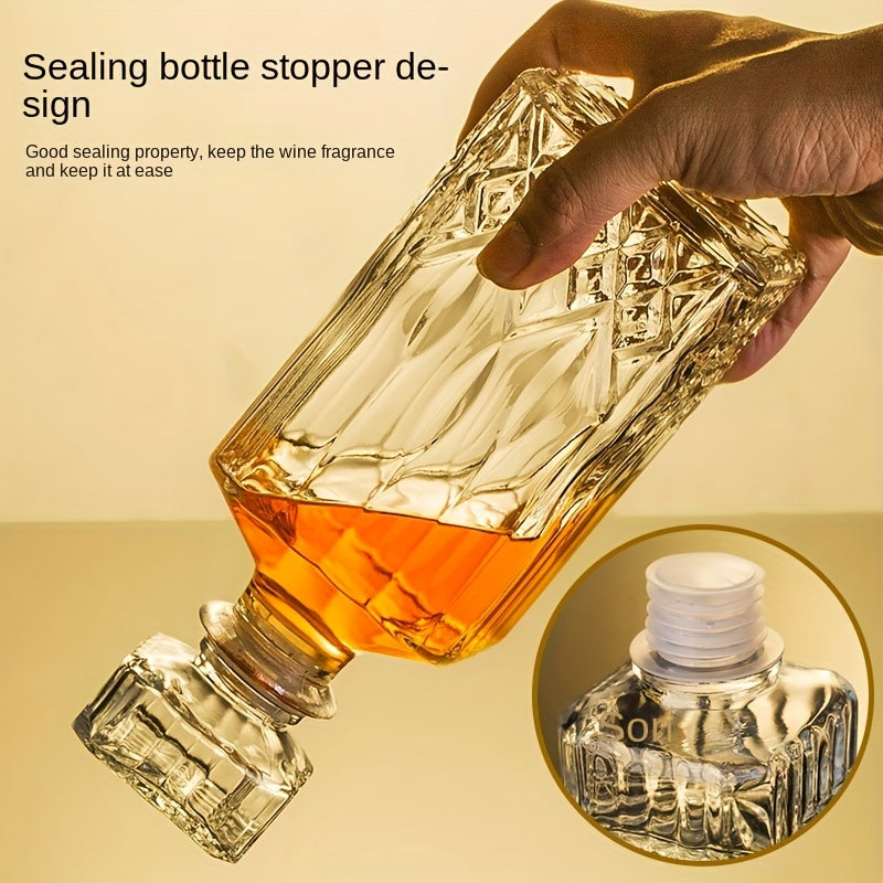 7pcs, Wine Glass Set, Glass Whiskey Decanter And Whiskey Glasses Set, Decanter With 6 Double Layered Vintage Glasses, Lead Free Whiskey Glassware, Accessories, Bar Supplies - Julia M LifeStyles