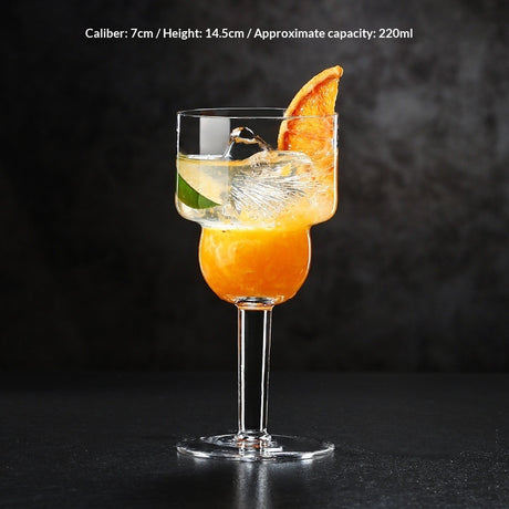 Elegant Glass Stemware for Coffee, Fruit Tea, and Beverages