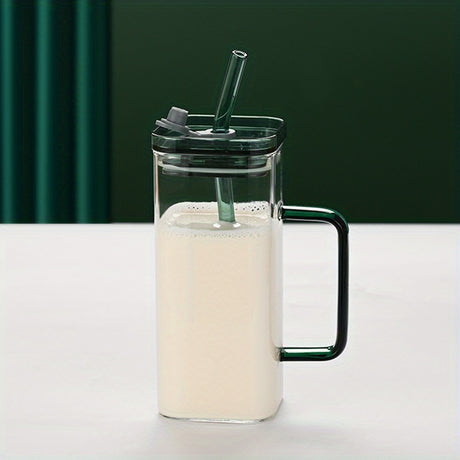 1pc Insulated High Temperature Resistant Straw Cup with Comfort Grip Handle - Perfect for Enjoying Hot Beverages, Juice, Coffee, Milk, and Tea on-the-go, Durable, Dishwasher Safe, and BPA-Free